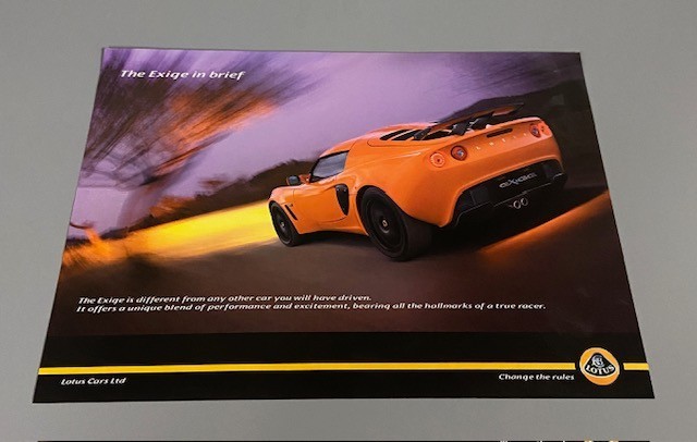 2006 2007 Lotus Exige 1-page Original Car Sales Brochure Sheet 2006 2007 Lotus Exige 1-page Original Car Sales Brochure Sheet