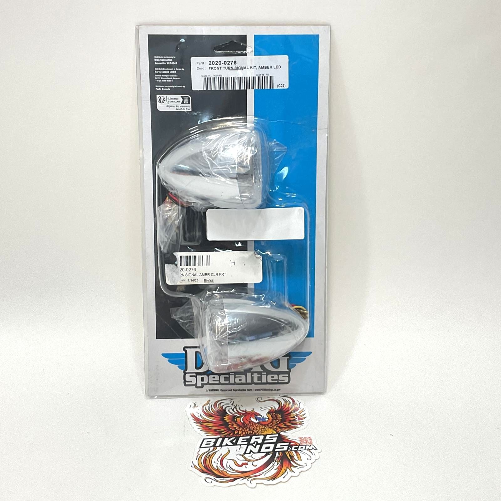 Drag Specialties Harley Deuce-Style LED Front Turn Signal Kit Amber 2020-0276