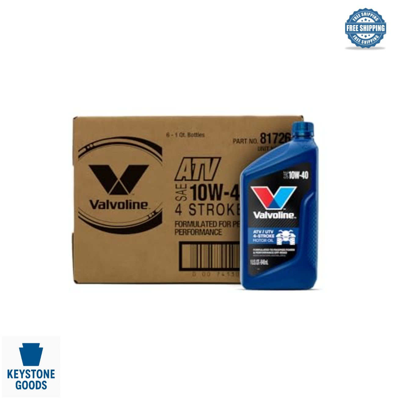 4-Stroke ATV UTV Motor Oil 10W-40 1 Quart 6 Pack Case Wet Clutch Protection