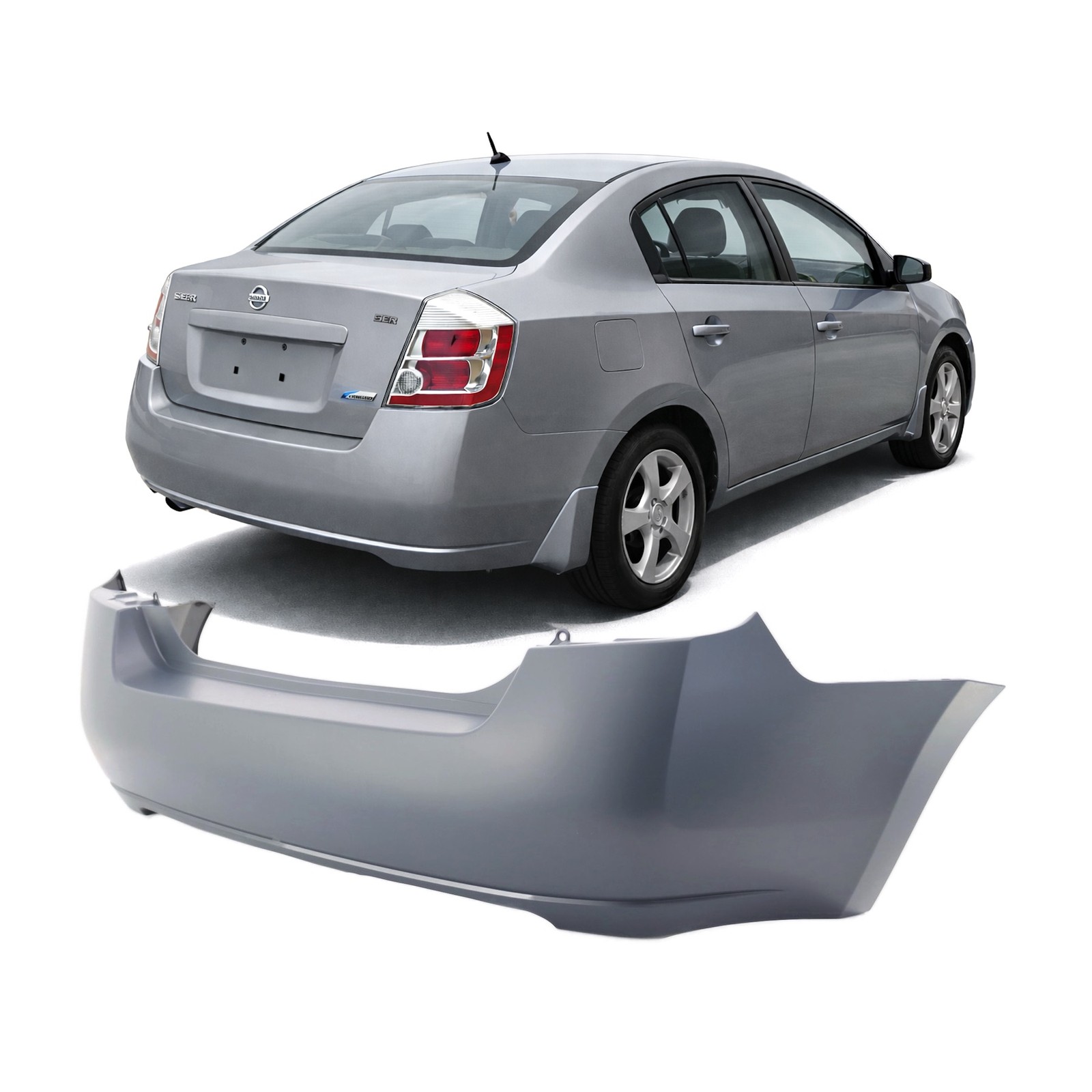 2007-2012 Nissan Sentra Primed Rear Bumper Cover NI1100249 85022ET30J