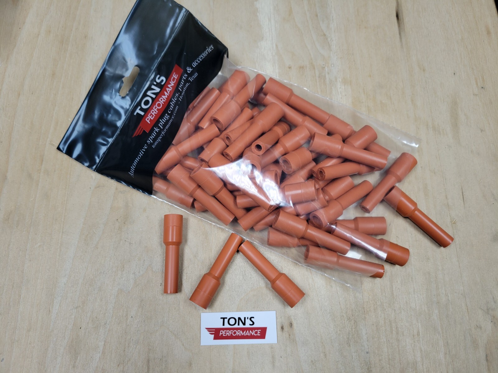 100 pack of Orange silicone Ignition Spark Plug Boot 180 degree straight 7mm USA