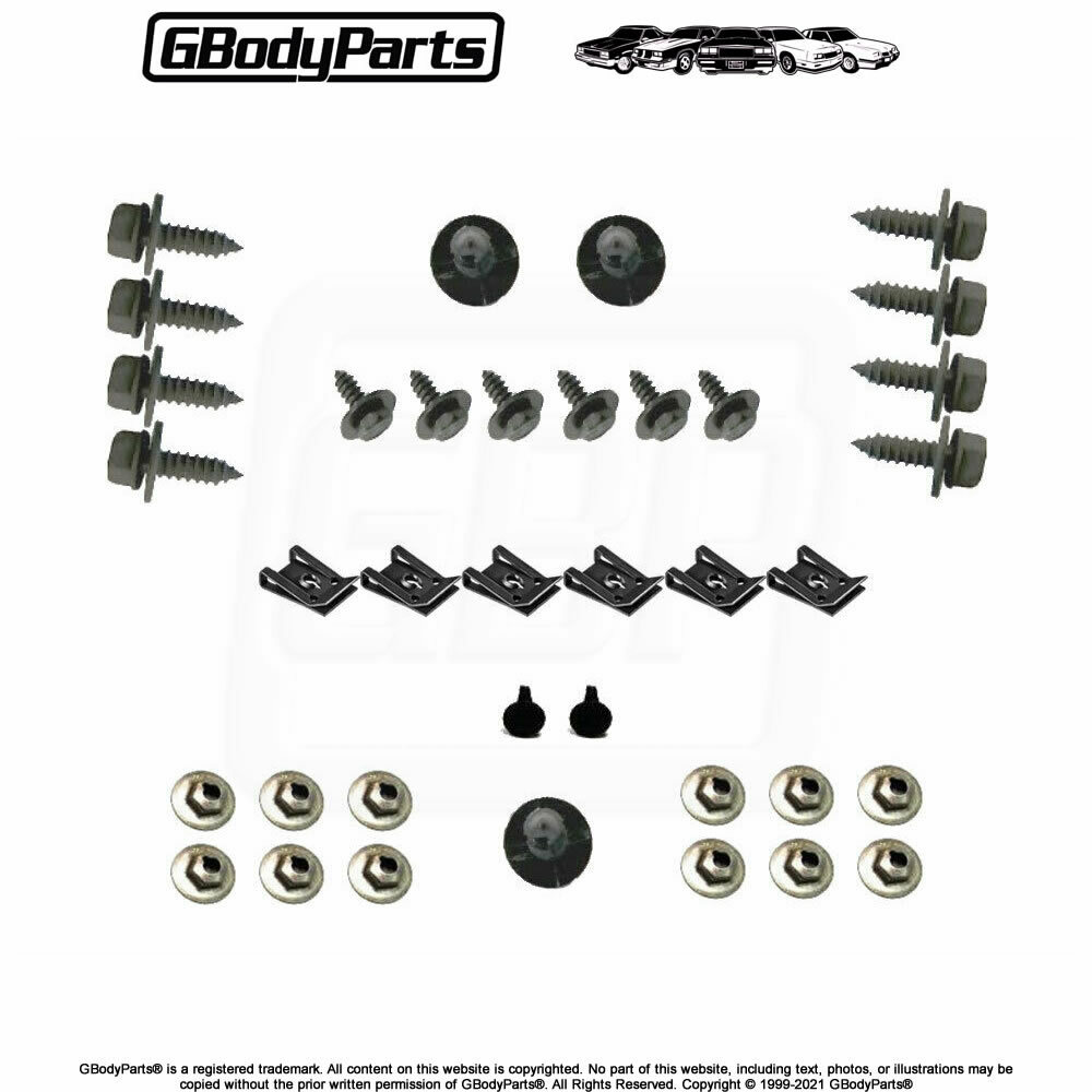 81-87 Regal GrandNational FRONT & REAR Bumper Fillers Screw HARDWARE INSTALL KIT