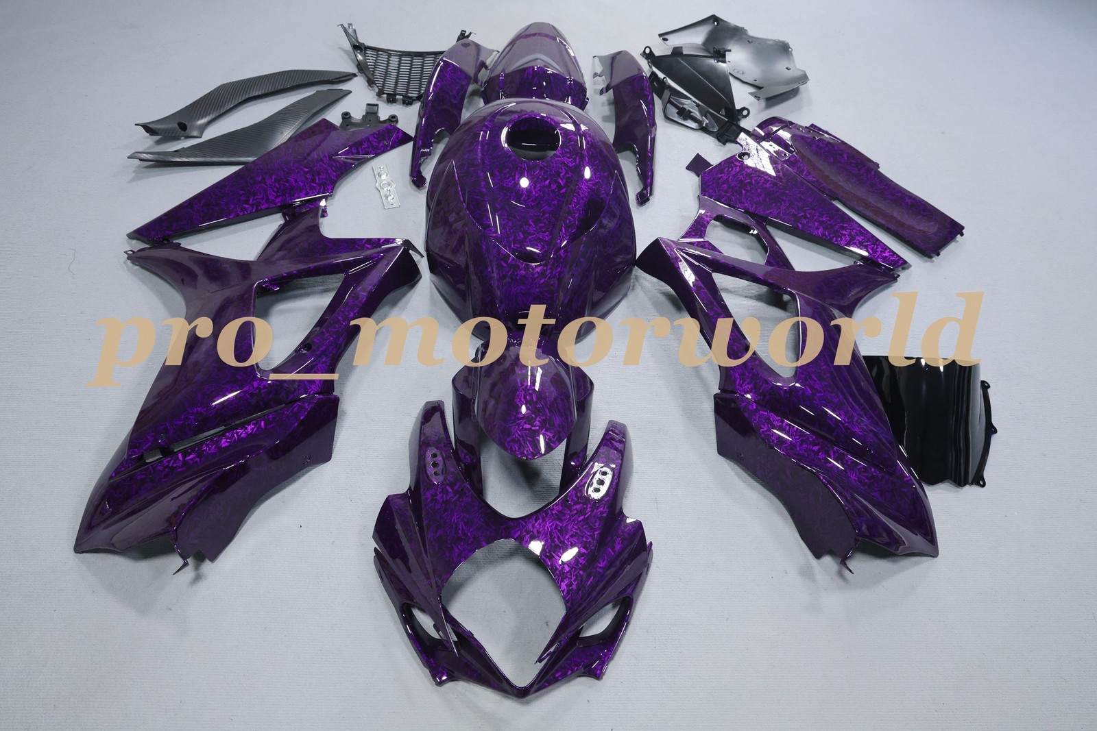 Purple Forged Carbon Fiber Fairing Kit w/Tank For Suzuki GSXR1000 2007 2008 K7