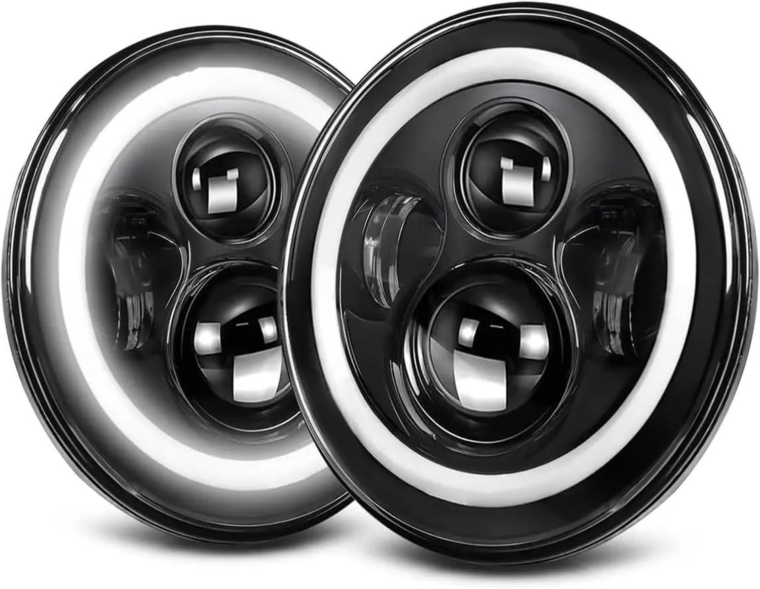 2 PCS 7 Inch LED Headlights Round Halo Angel Eyes DRL Turn Signal Lights H6024 2 PCS 7 Inch LED Headlights Round Halo Angel Eyes DRL Turn Signal Lights H6024