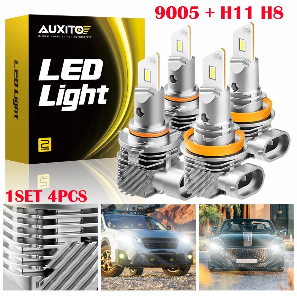 4-40 AUXITO LED Headlight Bulbs High Low Beam For Chevy Tahoe 2015-2019 H11 9005