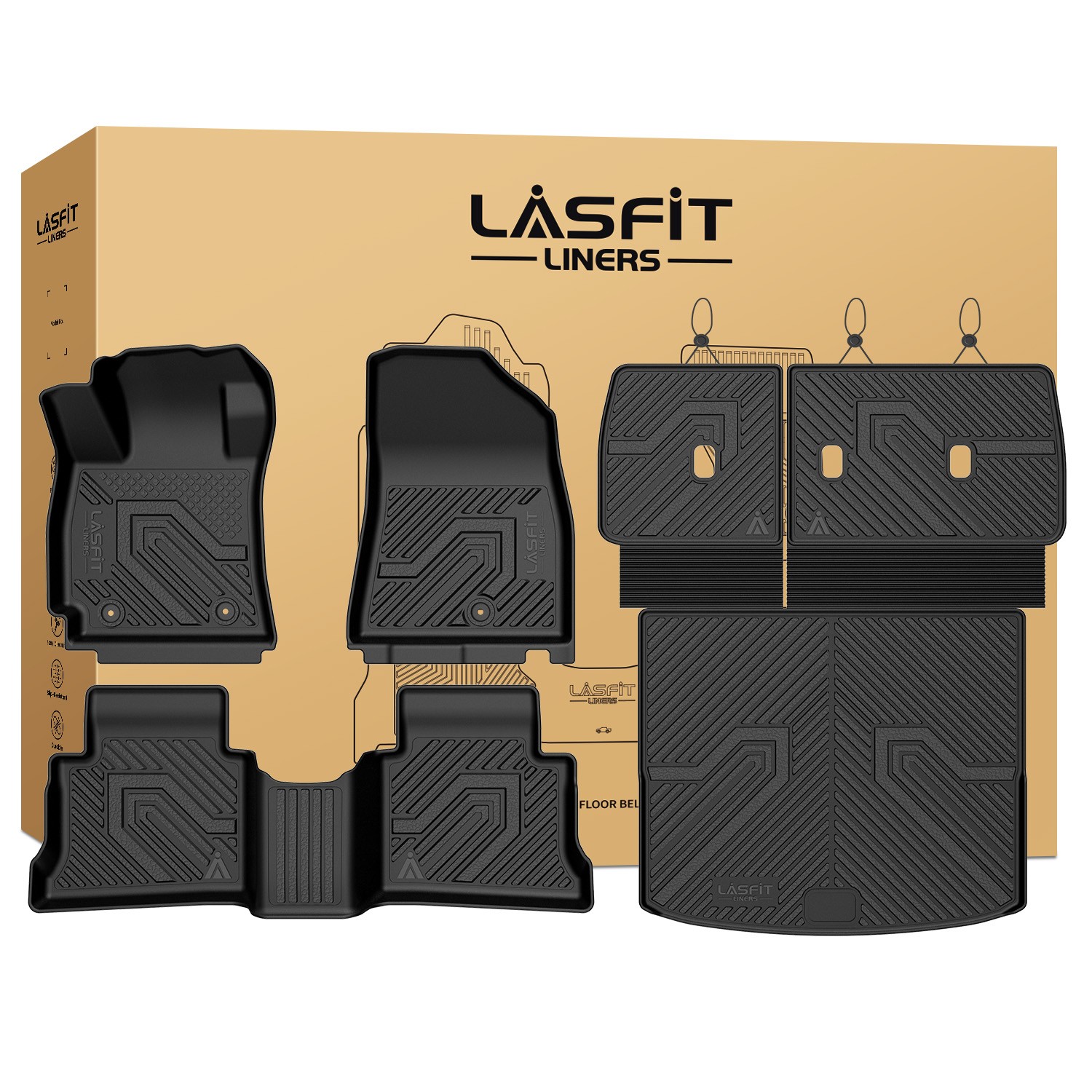 LASFIT Floor Liners & Cargo Mat with Seatback for Kia Seltos 2027 TPE Heavy Duty LASFIT Floor Liners & Cargo Mat with Seatback for Kia Seltos 2027 TPE Heavy Duty