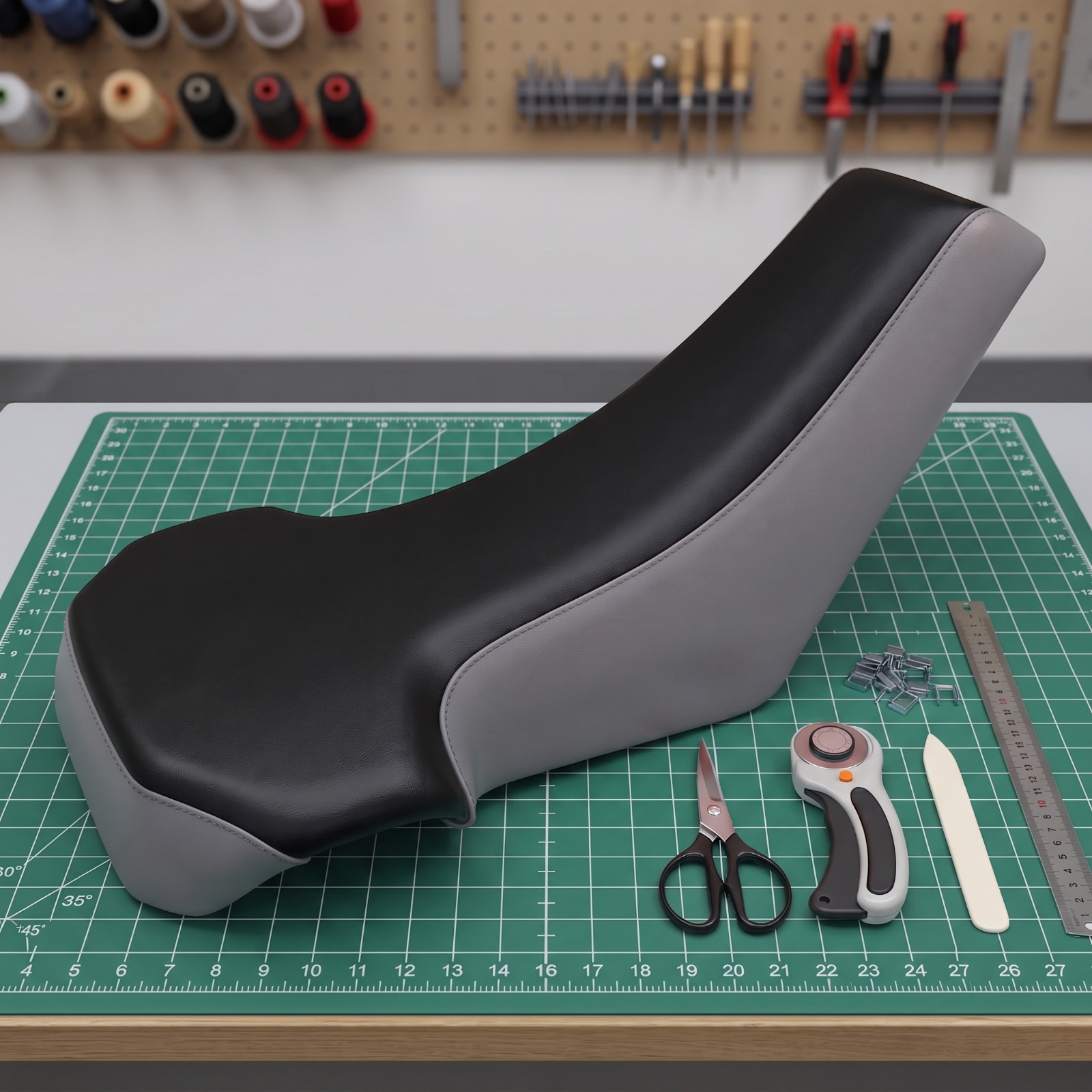 Suzuki LT250R Quadracer Seat Cover 1987 To 1992 Gray Black Vinyl Seat Cover