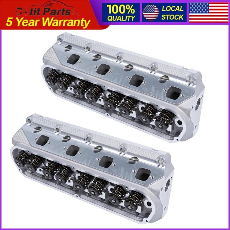 2×Complete Aluminum Cylinder Heads For FORD SBF GT40 289 302 351W Mustang 175cc