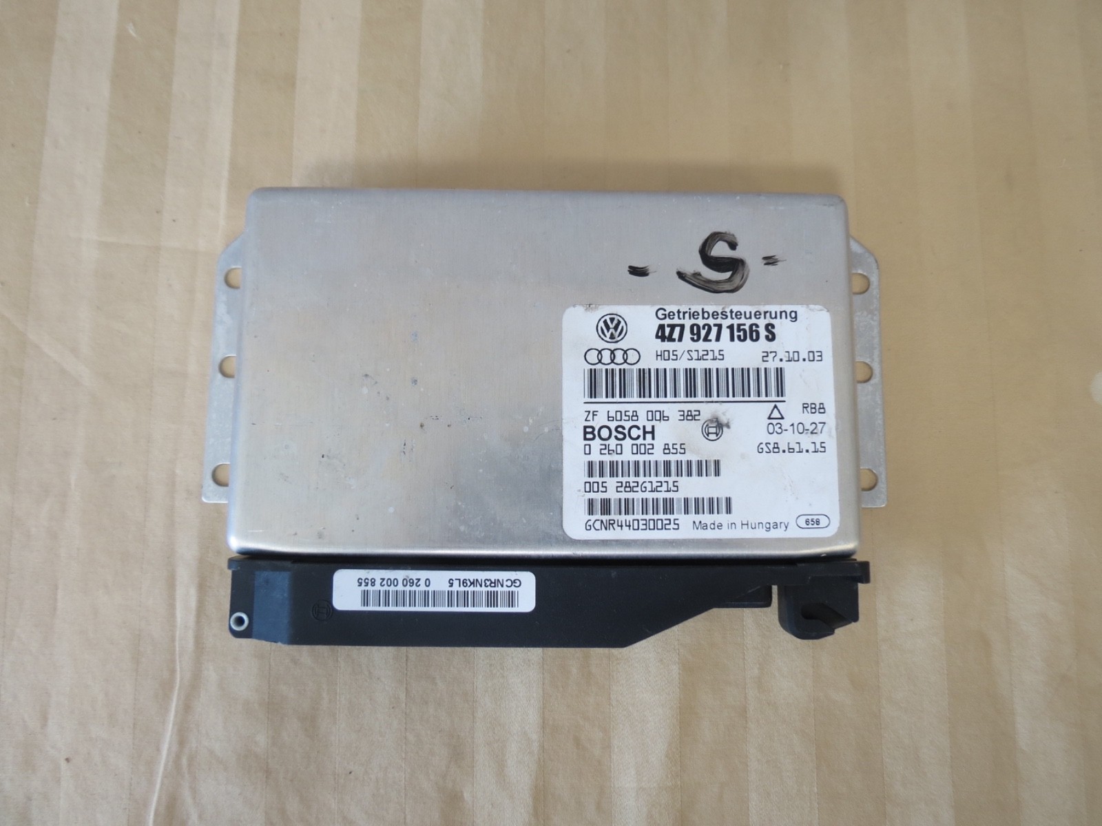 04 05 Audi Allroad 4.2L Transmission Control Unit TCM TCU 4Z7927156S 0260002855 04 05 Audi Allroad 4.2L Transmission Control Unit TCM TCU 4Z7927156S 0260002855