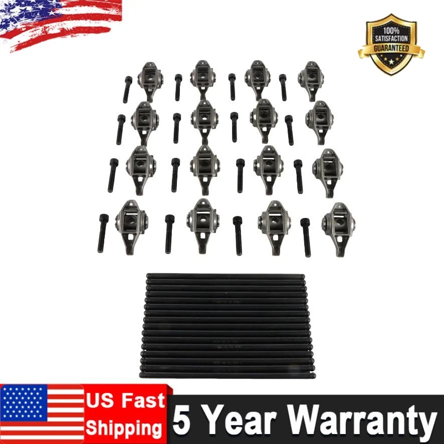 Upgrade LS1 Rocker Arms W/ Trunion Pushrods Kit for LS 4.8 5.3 5.7 6.0 LS2 LS6