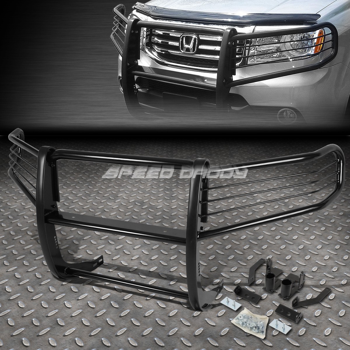 FOR 09-15 HONDA PILOT MR-V SUV BLACK COATED MILD STEEL FRONT BUMPER GRILLE GUARD FOR 09-15 HONDA PILOT MR-V SUV BLACK COATED MILD STEEL FRONT BUMPER GRILLE GUARD