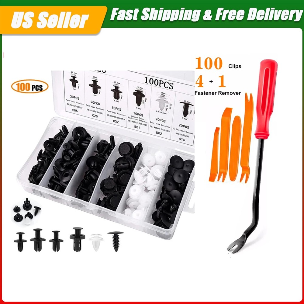 100Pcs For INFINITI Bumper Hood Clips Retainer Rivet Fastener fender Push Pin