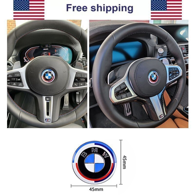 50th Anniversary Emblem Steering Wheel Sticker For Z4 G29 5 6 45mm Badge.