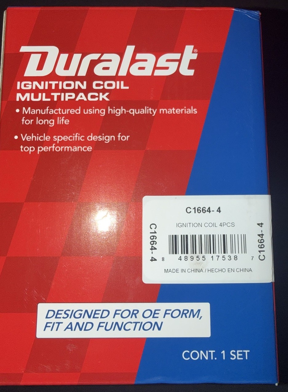 Duralast Direct Ignition Honda Coil Kit C1664-4 (set 4 pack) Duralast Direct Ignition Honda Coil Kit C1664-4 (set 4 pack)