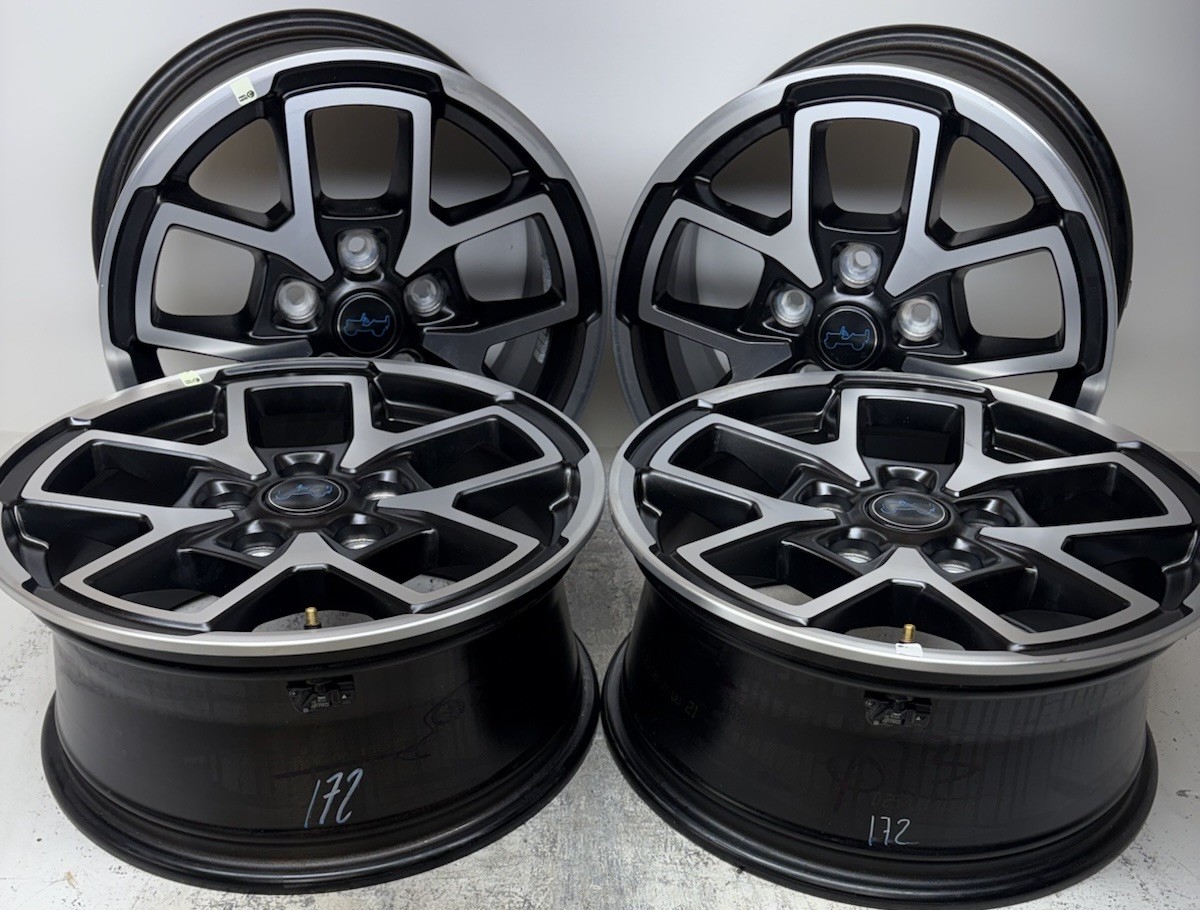 Jeep Wrangler Rubicon 17” OEM Machined Black Wheels With Steel Spare Part #9327 Jeep Wrangler Rubicon 17” OEM Machined Black Wheels With Steel Spare Part #9327