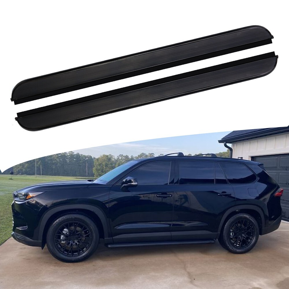 2PC Side Steps Nerf Bars Running Board Fits For Grand Highlander 2024-2027 Black 2PC Side Steps Nerf Bars Running Board Fits For Grand Highlander 2024-2027 Black