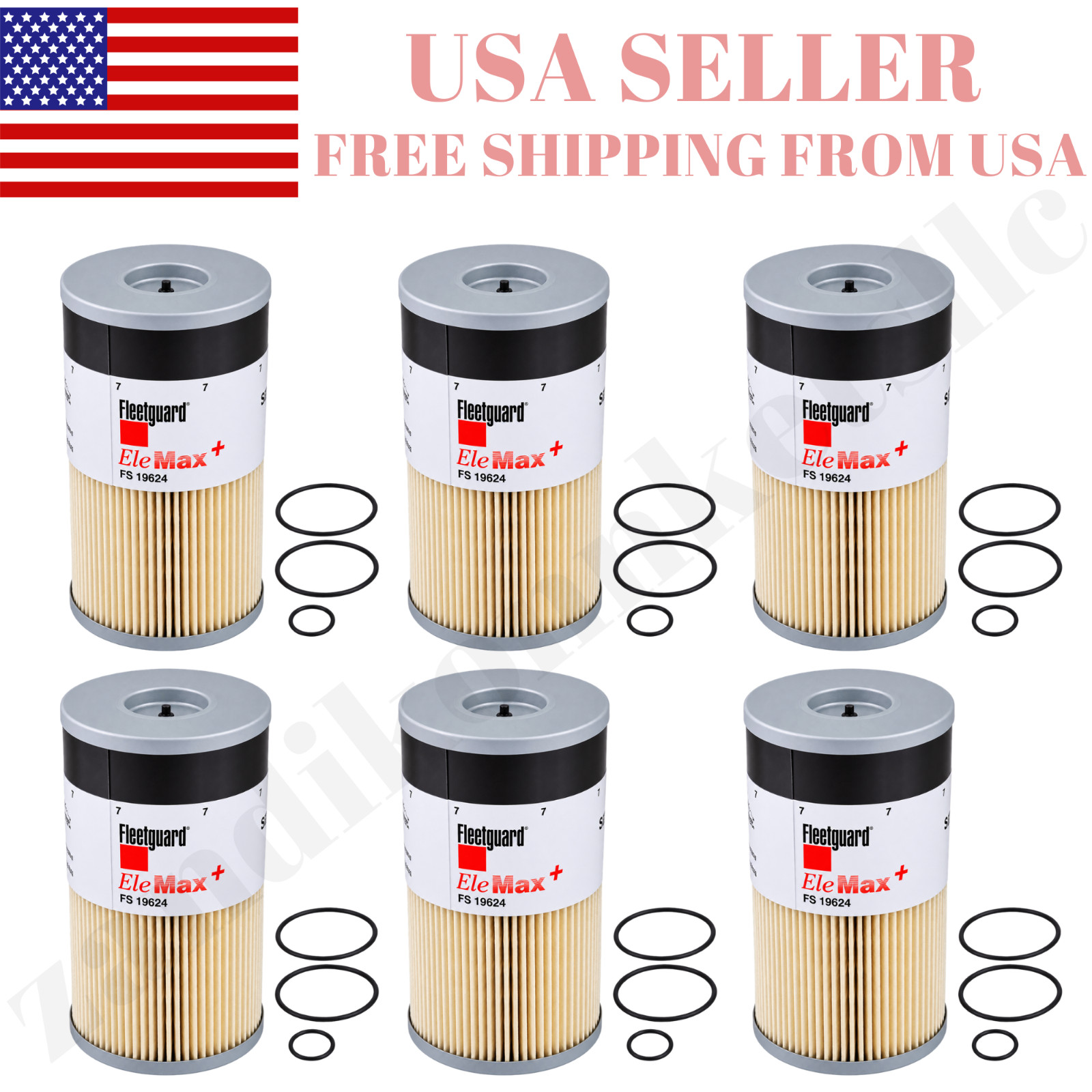Genuine Fleetguard FS19624 Fuel Water Separator Cummins 6 Pack