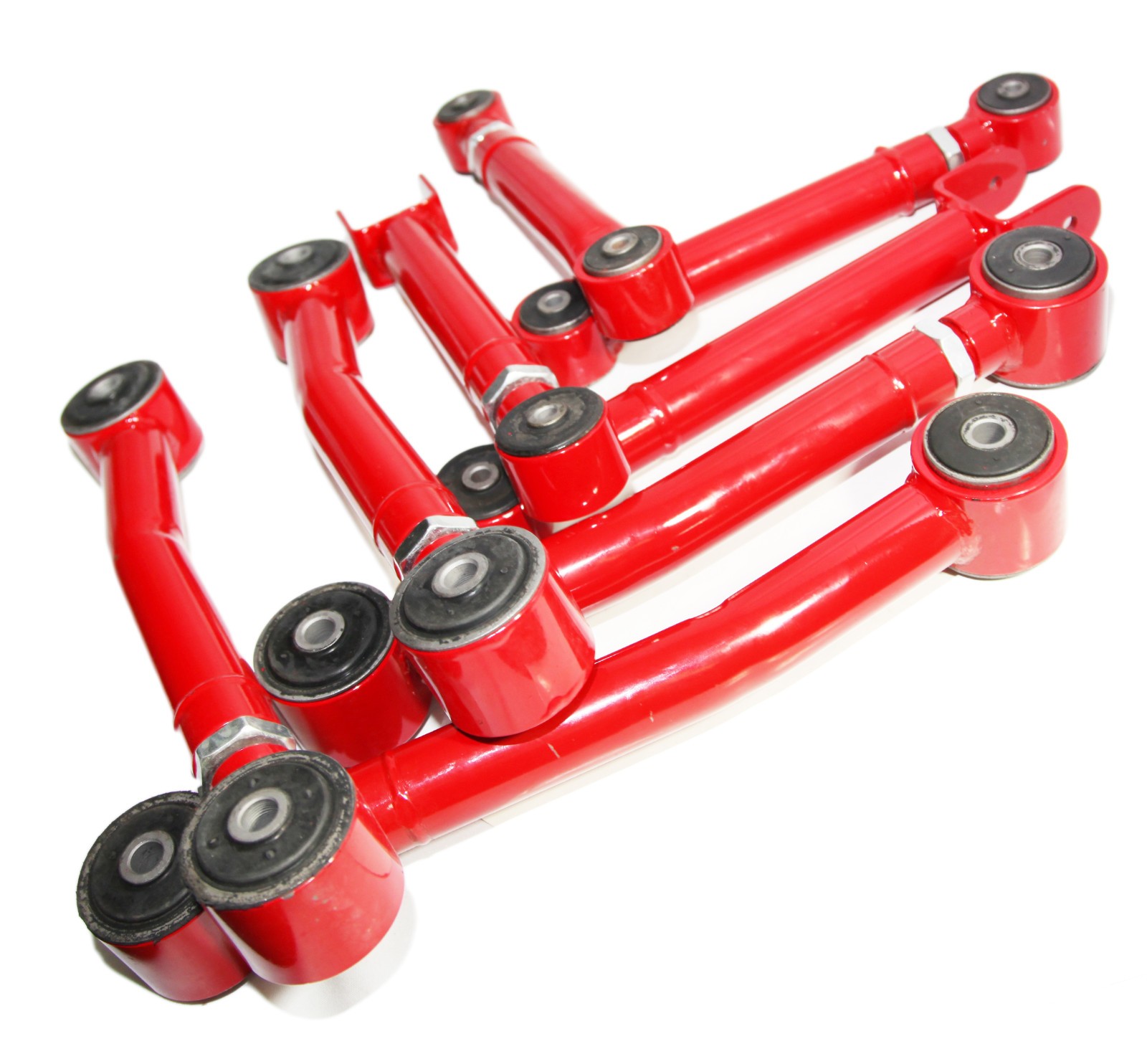 Fit Jeep 93-98 Grand Cherokee 97-06 wrangler TJ RED Adj.Control Arm SET 8 Pieces