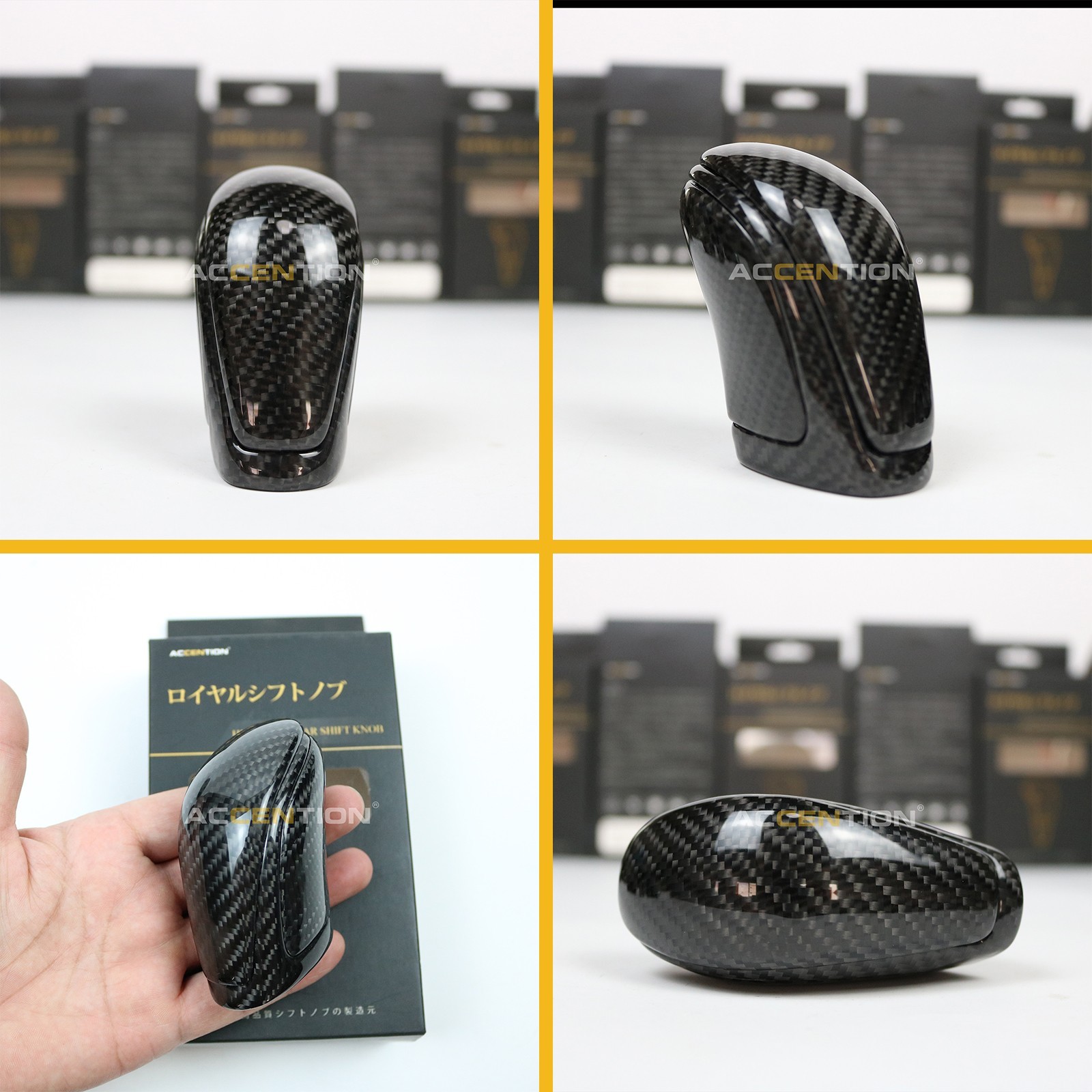 Black Leather / Carbon Fiber Gear shift knob For Lexus LC500 LC500h 2017 - 2026 Black Leather / Carbon Fiber Gear shift knob For Lexus LC500 LC500h 2017 - 2026