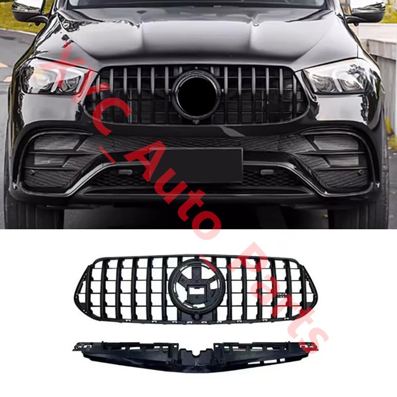 ShinnyBlack Front Bumper Grille Upgrade Sport Style For Mercedes W167 GLE 24-25