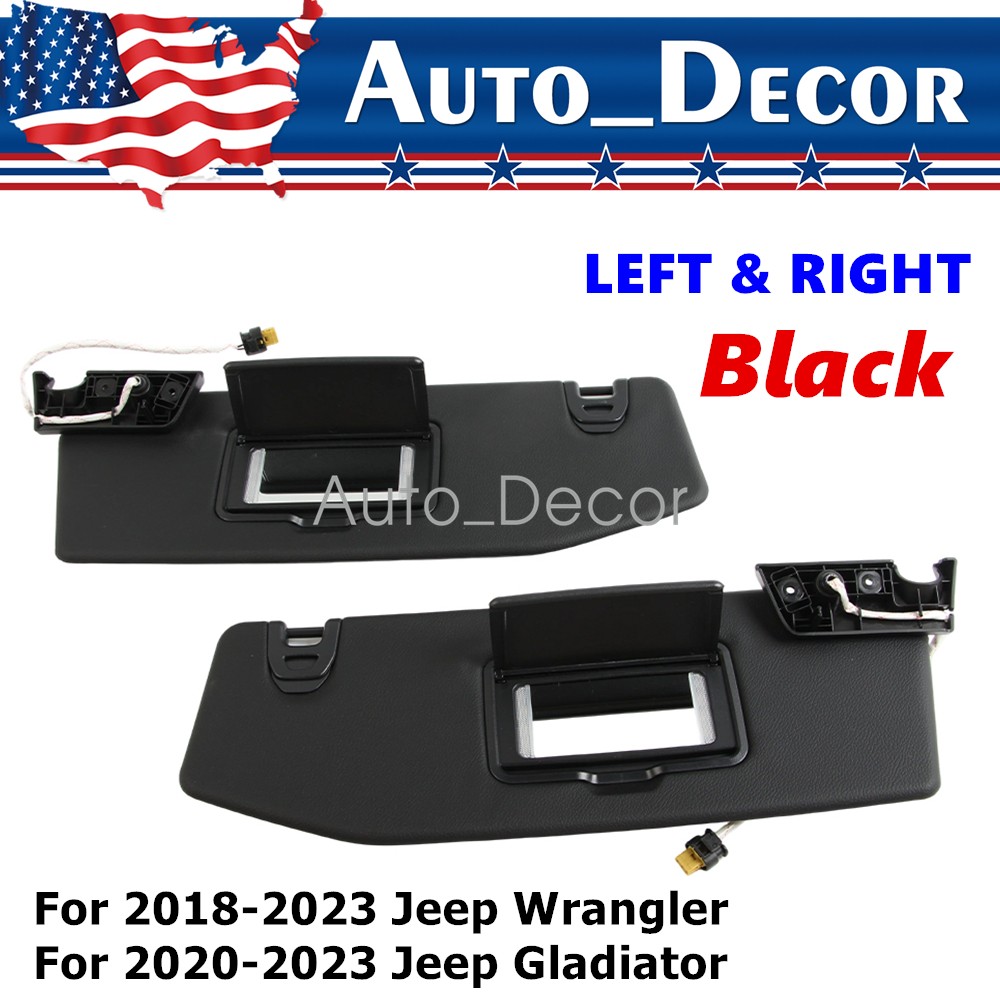 Pair Sun Visor W/ Light for18-23 JeepWrangler 20-23 JeepGladiator 6BR80TX7AQ