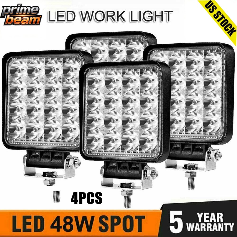 4 Pcs 48W LED Work Light Pods SPOT Lights For Truck Off Road Tractor 12V 4inch 4 Pcs 48W LED Work Light Pods SPOT Lights For Truck Off Road Tractor 12V 4inch