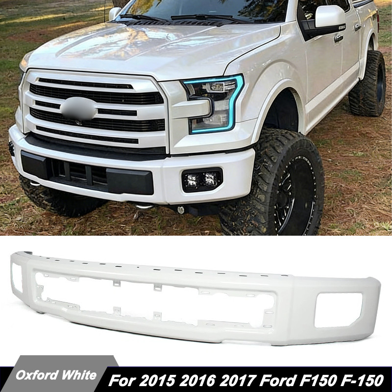 Steel Front Bumper Face Bar Oxford White For 2015-2017 Ford F-150 F150 FO1002424
