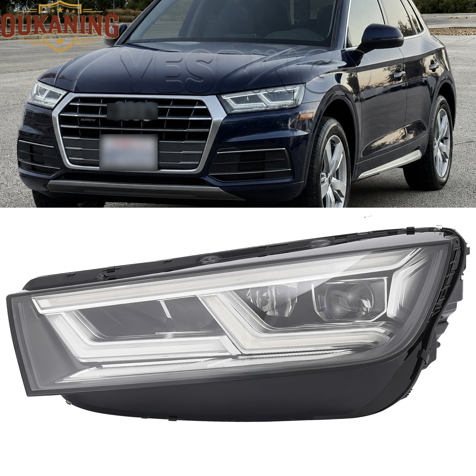 For 2018-2020 Audi Q5 SQ5 Full LED Projector Headlight w/ LED DRL Left OR Right