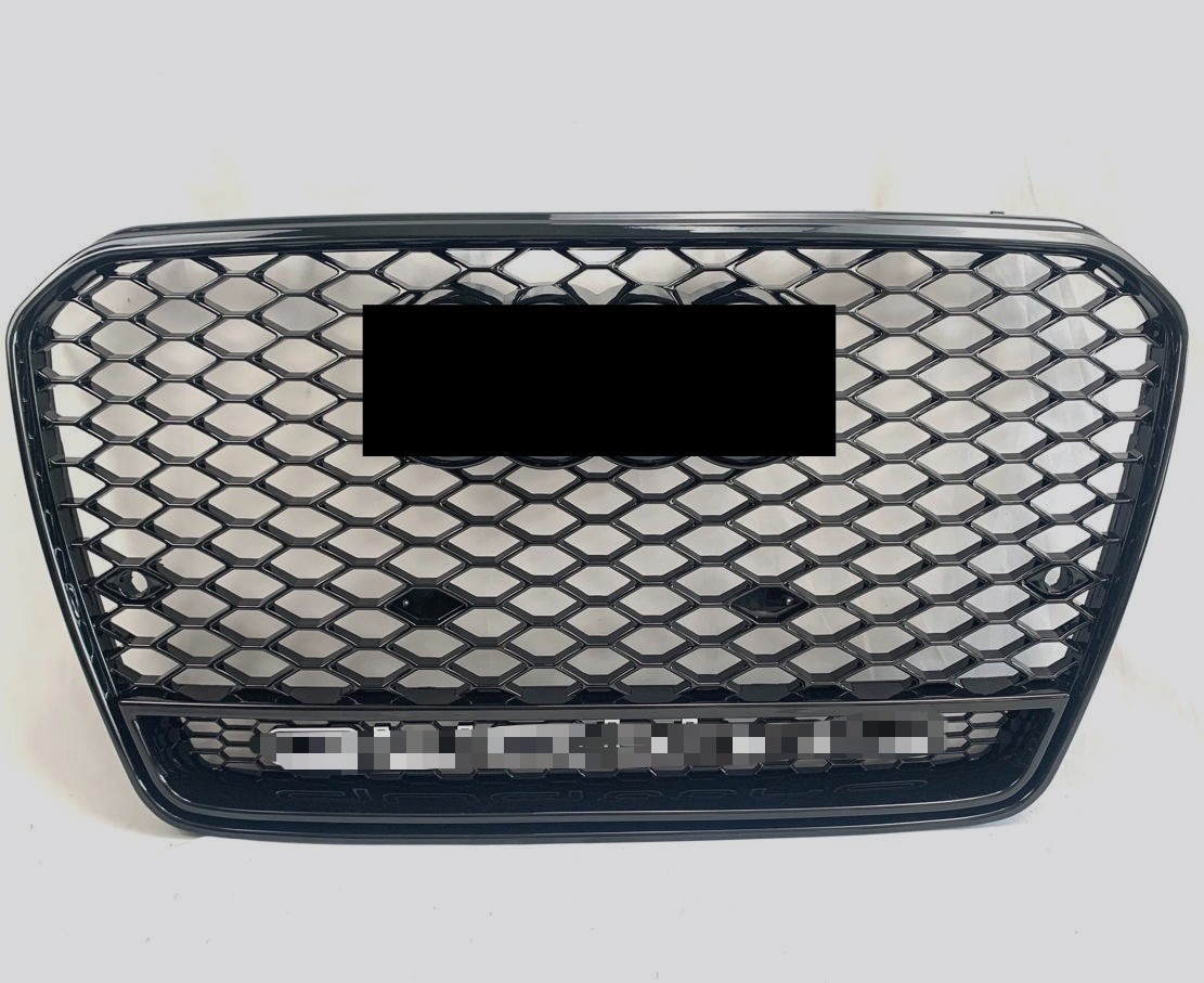 RS5 Style Front Honeycomb Grille For Audi A5 S5 B8.5 2012-2016 Gloss Black Mesh