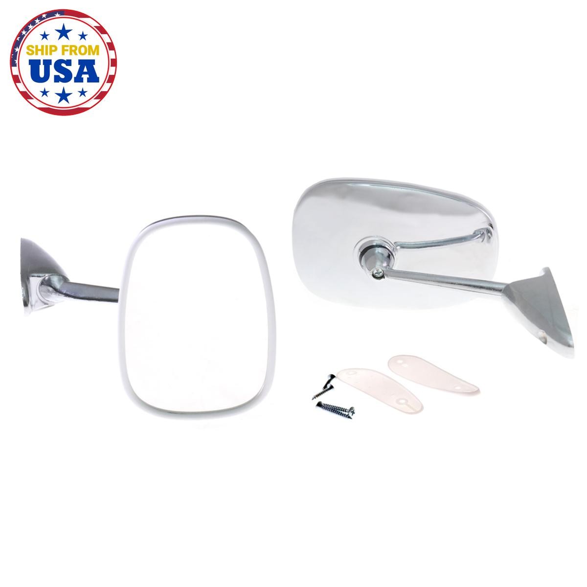 VAUXHALL CHEVETTE PAIR CHROME DOOR FENDER MIRROR LEFT AND RIGHT NEW 1975 76-1984