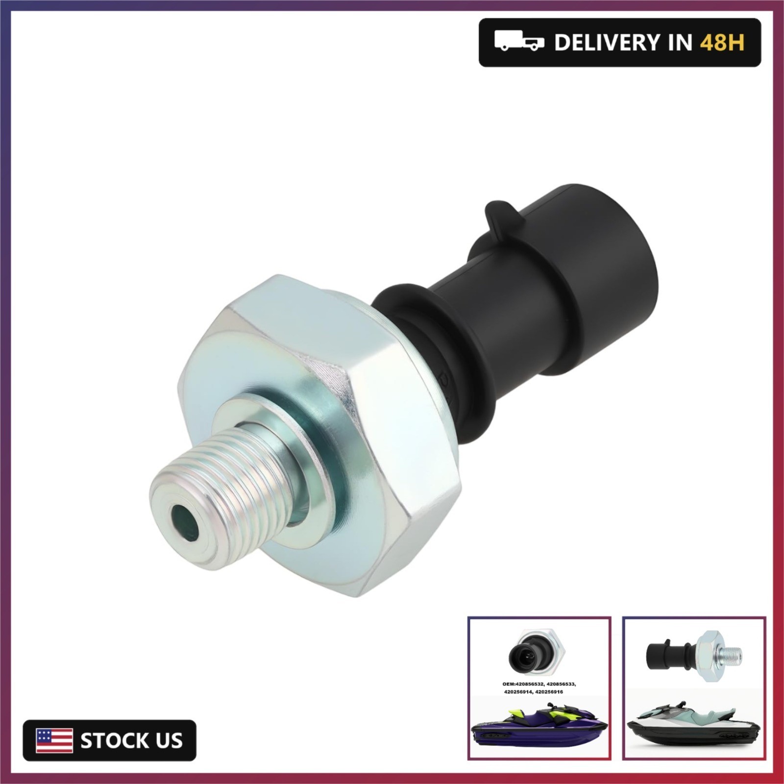 Oil Pressure Switch Sensor GTR GTX RXP RXT 420856532 Compatible with SeaDoo 4-TE Oil Pressure Switch Sensor GTR GTX RXP RXT 420856532 Compatible with SeaDoo 4-TE