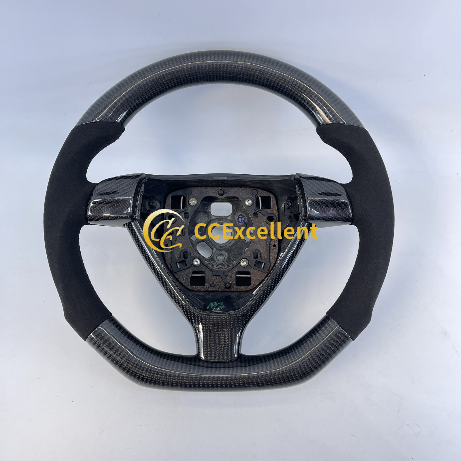 For 2006-2009 Porsche Cayman S 987 Carbon Fiber Steering Wheel Alcantara Sides