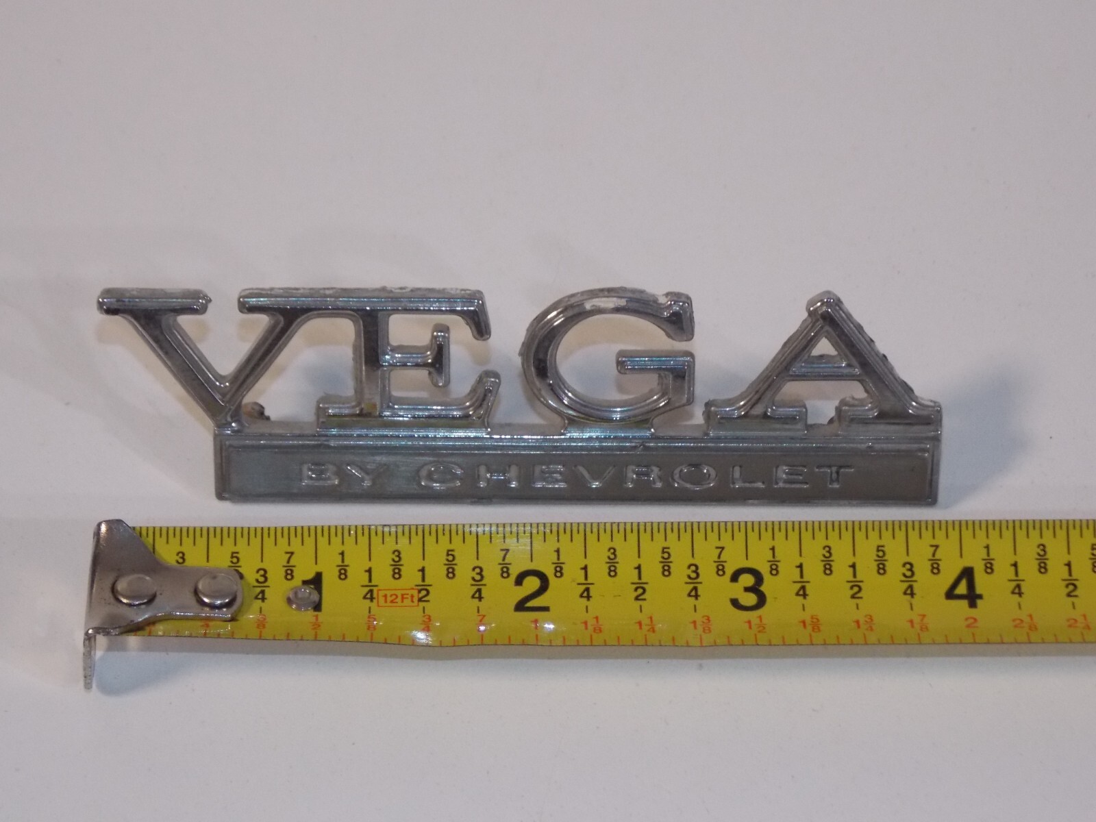Vtg 1971 72 73 74 75 Chevrolet VegaCar Vehicle Emblem Script 9614435 Vtg 1971 72 73 74 75 Chevrolet VegaCar Vehicle Emblem Script 9614435