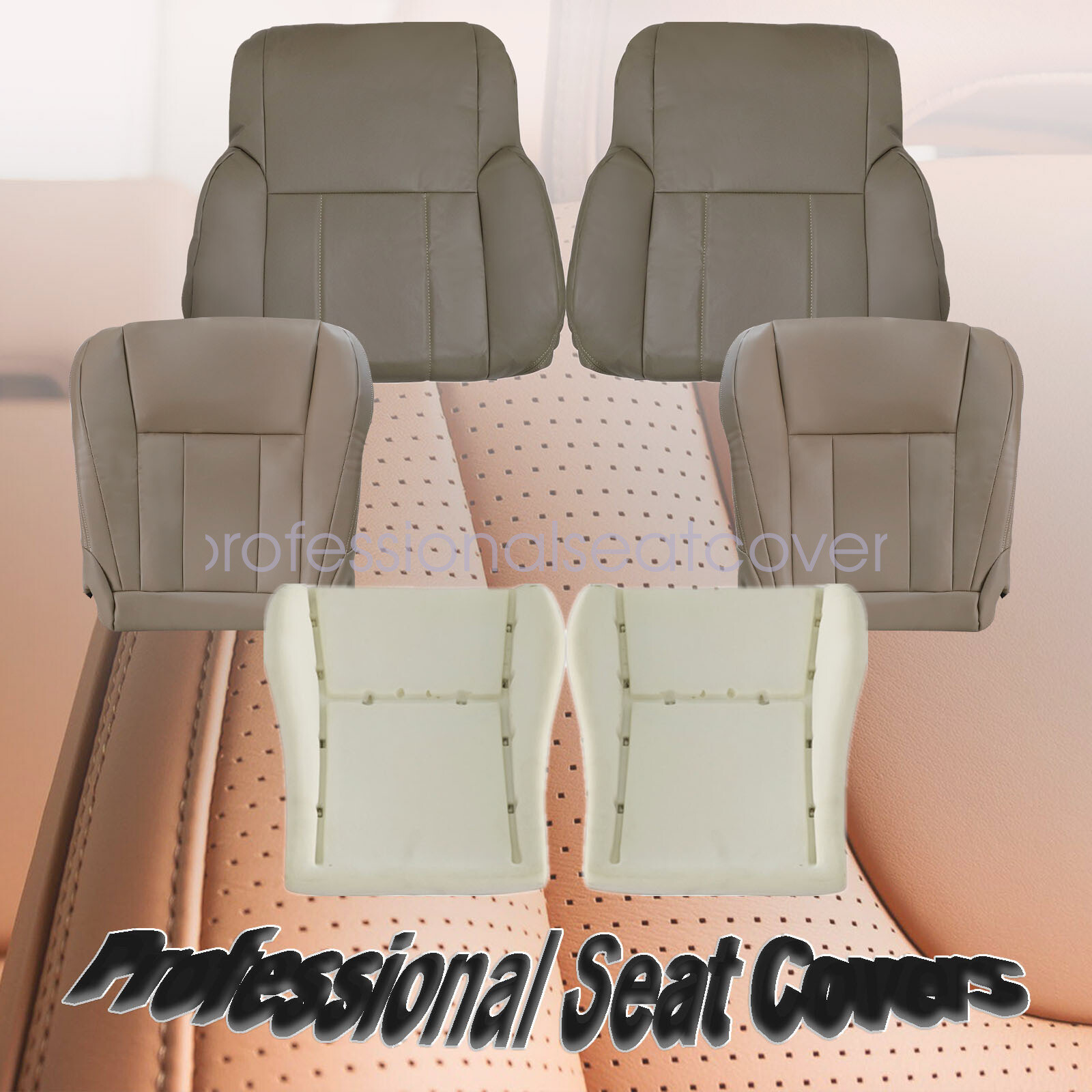 For Toyota 4Runner 1996-02 Driver + Passenger Leather Seat Cover & Foam Cushion