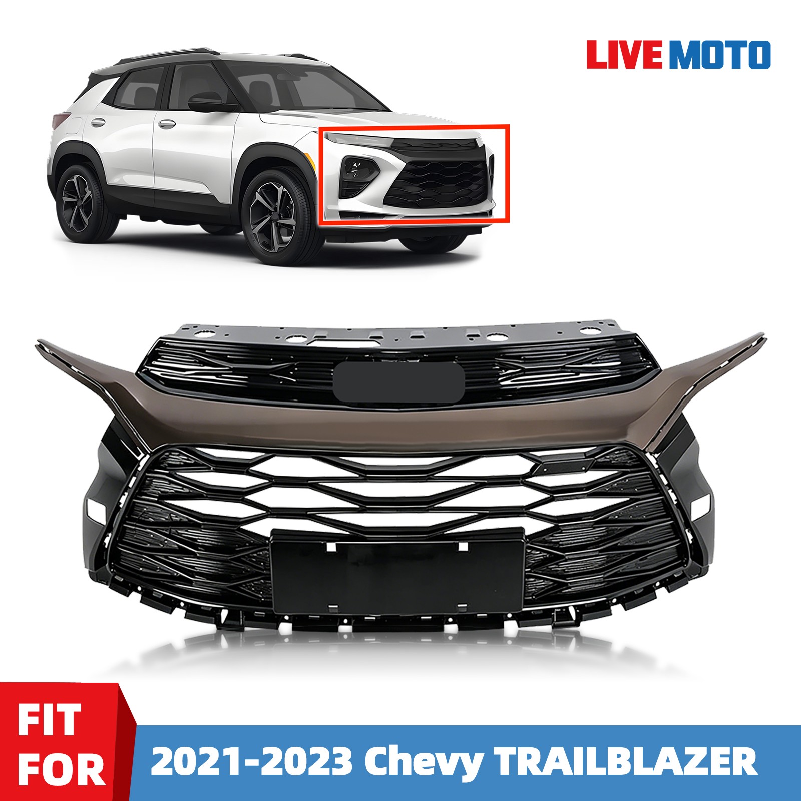 For 2021-2023 Chevrolet Trailblazer RS Front Bumper Grille Cover Mesh Style