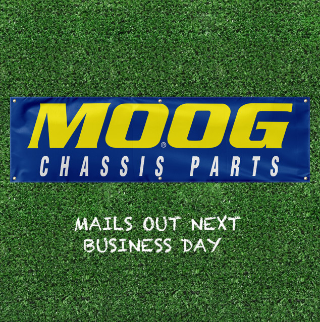 MOOG CHASSIS PARTS BANNER FLAG APPROX. 2FT X 7FT (24X81 INCHES) MOOG RACING MOOG CHASSIS PARTS BANNER FLAG APPROX. 2FT X 7FT (24X81 INCHES) MOOG RACING
