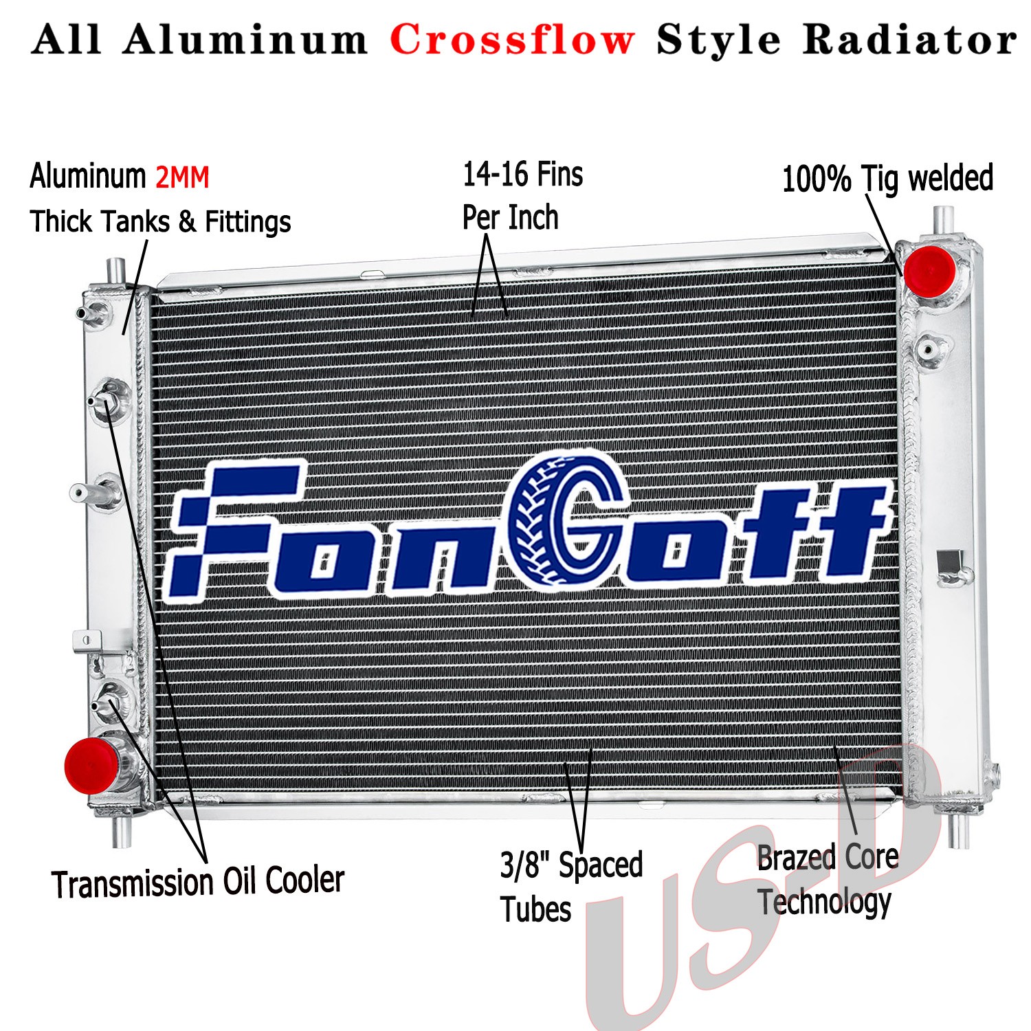 4 Row Aluminum Radiator Fit 1997-2004 2002 Ford Mustang GT SVT Cobra 4.6L CC2139
