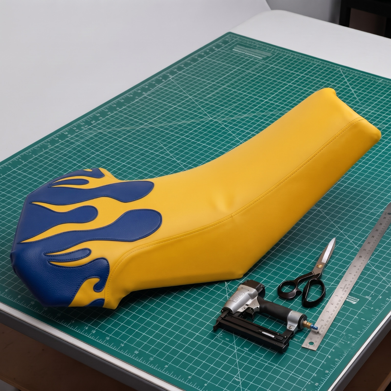 Suzuki LT250R Quadracer Seat Cover 1987 To 1992 Yellow Blue Vinyl Seat Cover