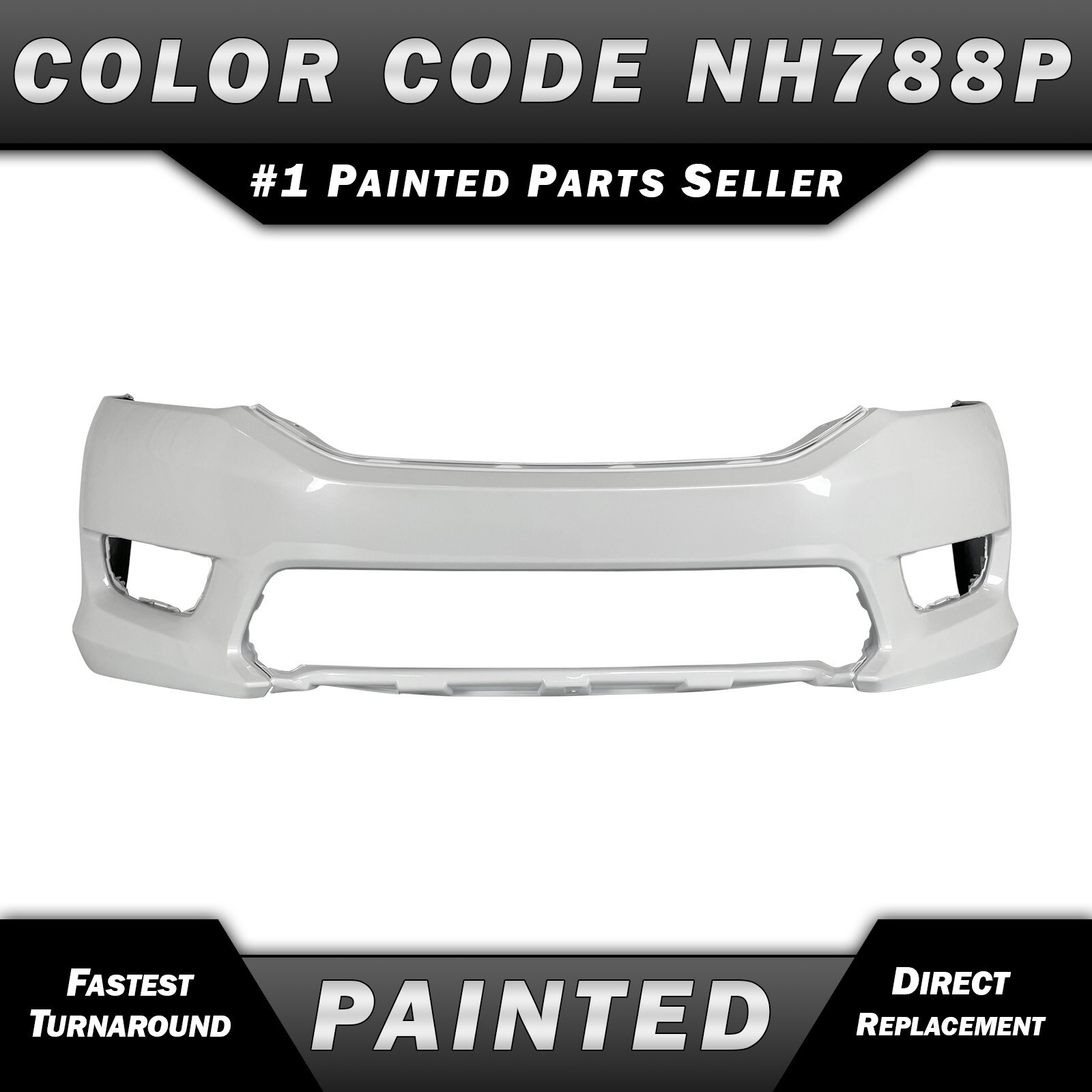 NEW Painted *NH788P White* Front Bumper Cover Fascia for 2013-2015 Honda Accord