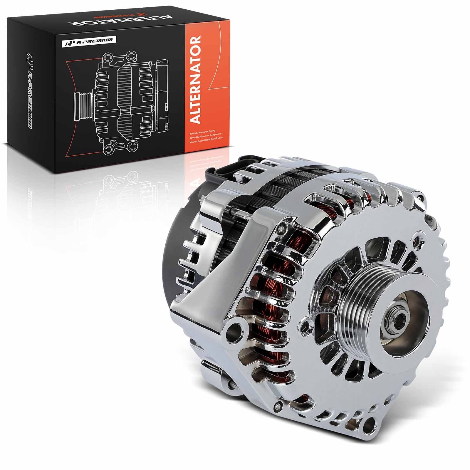 A-Premium Chrome Alternator for GM LS Truck AD244 Style 1999-2006 220A 6-Groove A-Premium Chrome Alternator for GM LS Truck AD244 Style 1999-2006 220A 6-Groove