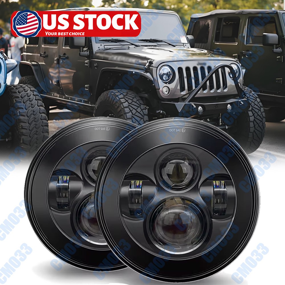 Newest 7-inch H6024 LED Headlights for Jeep Wrangler JK Unlimited JKU 2007-2018