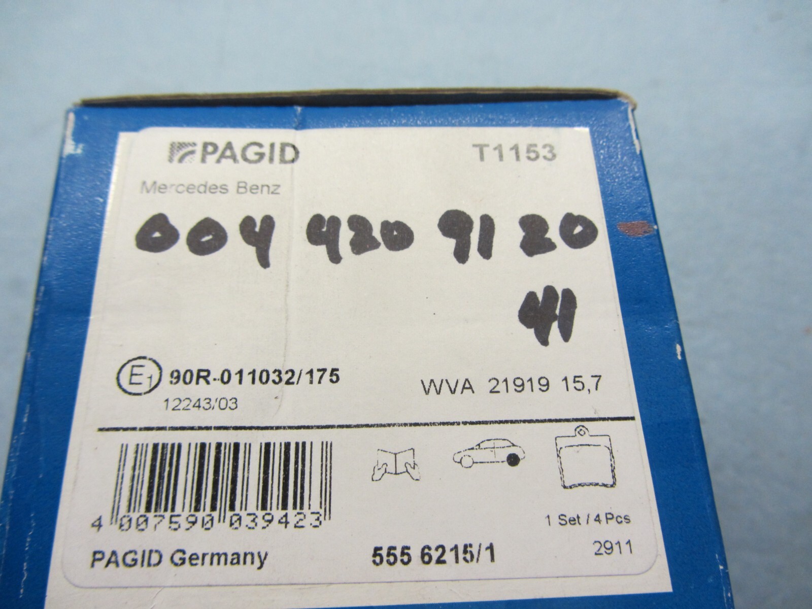 Mercedes OEM Rear Brake Pad Set, 004 420 91 20 Mercedes OEM Rear Brake Pad Set, 004 420 91 20