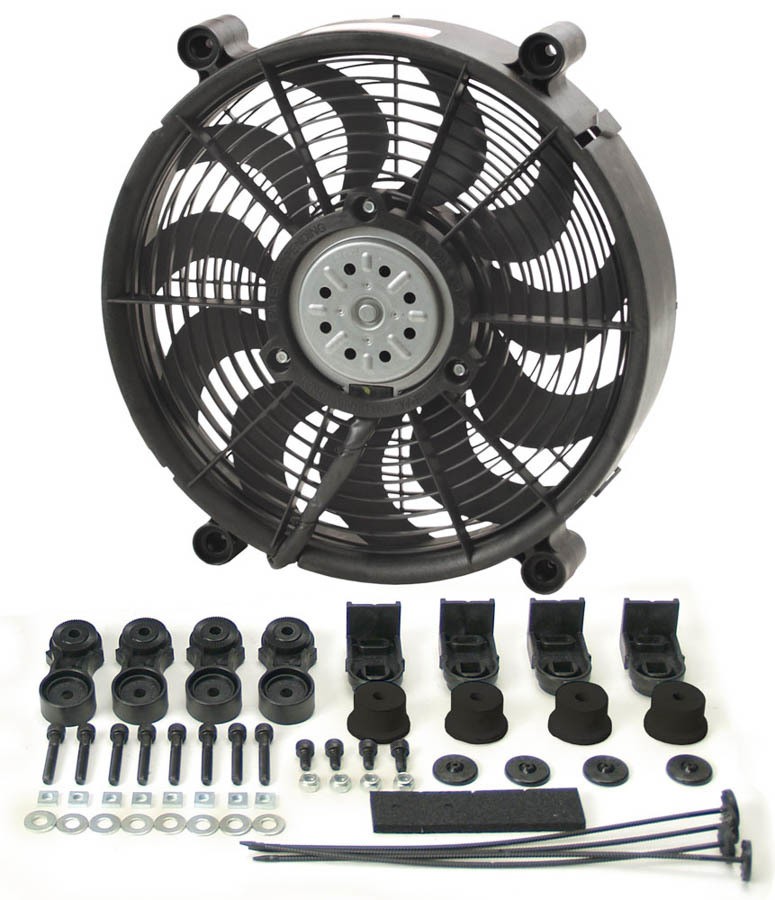 Derale Electric Cooling Fan 12 in Fan 12V 12.75 x 11.625 in 2.625 in Thick 16212