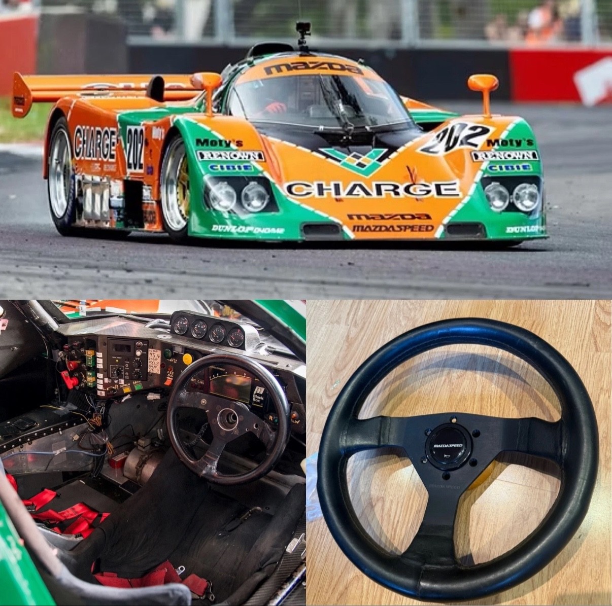 MAZDASPEED LE MANS 767B STEERING WHEEL RARE 320mm RX7 FD3S fc3s momo Re Amemiya MAZDASPEED LE MANS 767B STEERING WHEEL RARE 320mm RX7 FD3S fc3s momo Re Amemiya
