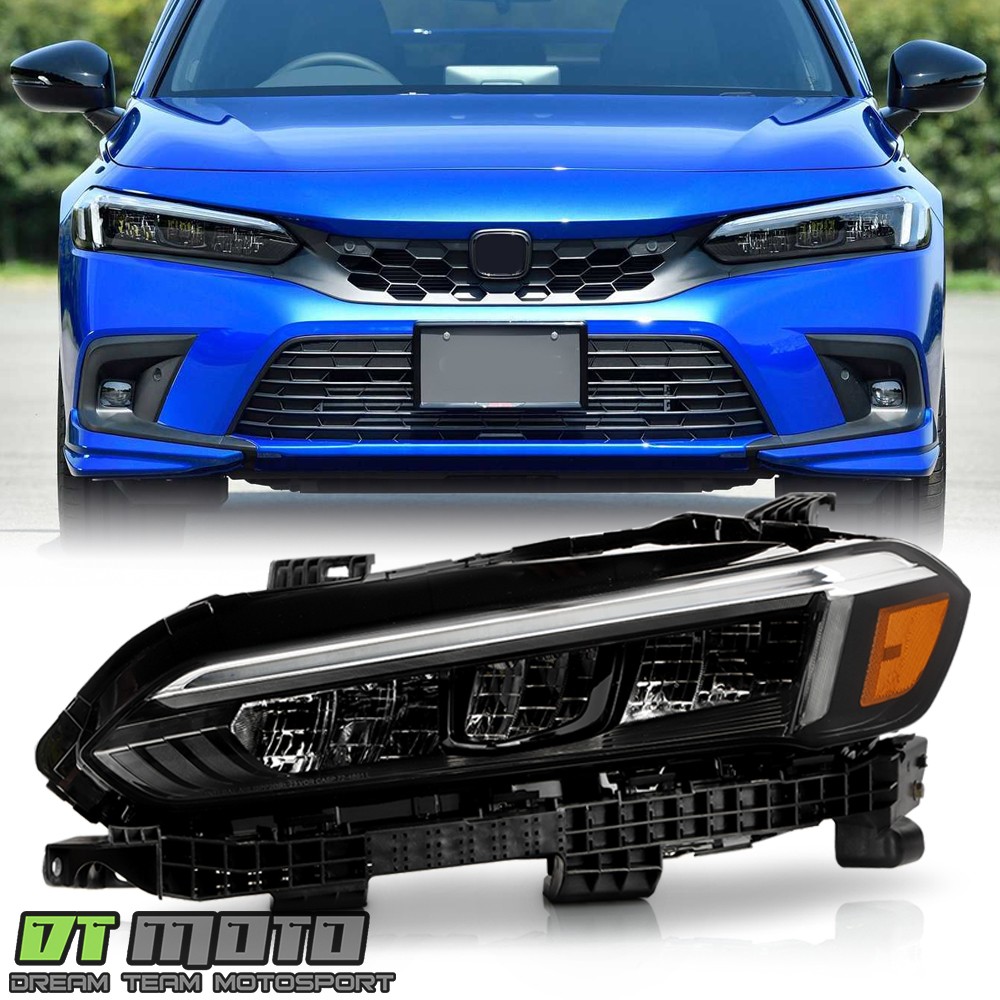 For 2022-2025 Honda Civic Black Trim Full LED Headlight Headlamp Driver Side For 2022-2025 Honda Civic Black Trim Full LED Headlight Headlamp Driver Side
