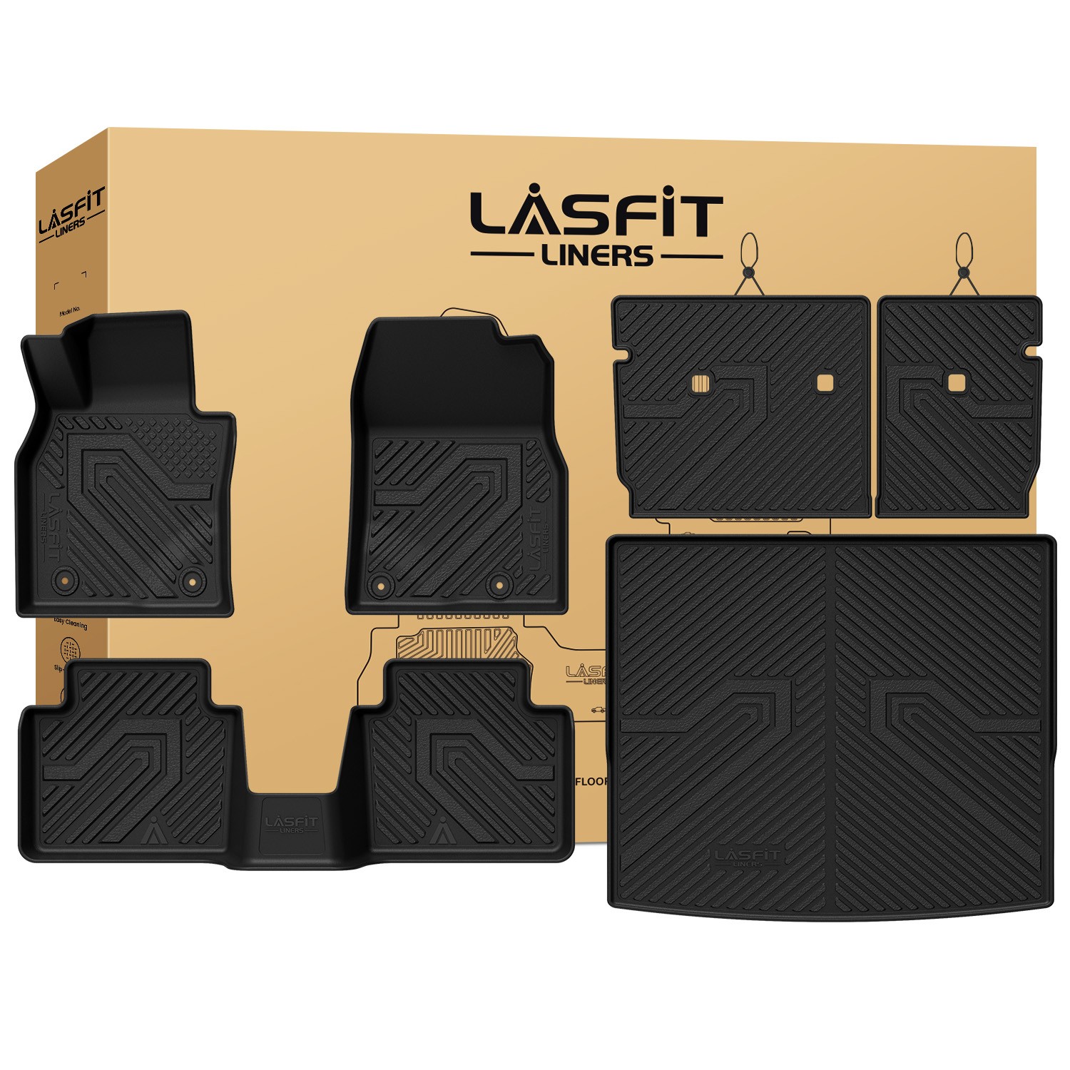 LASFIT Floor Mats for Mazda CX-50 2023-2026 Custom TPE 1st & 2nd Row & Cargo Mat