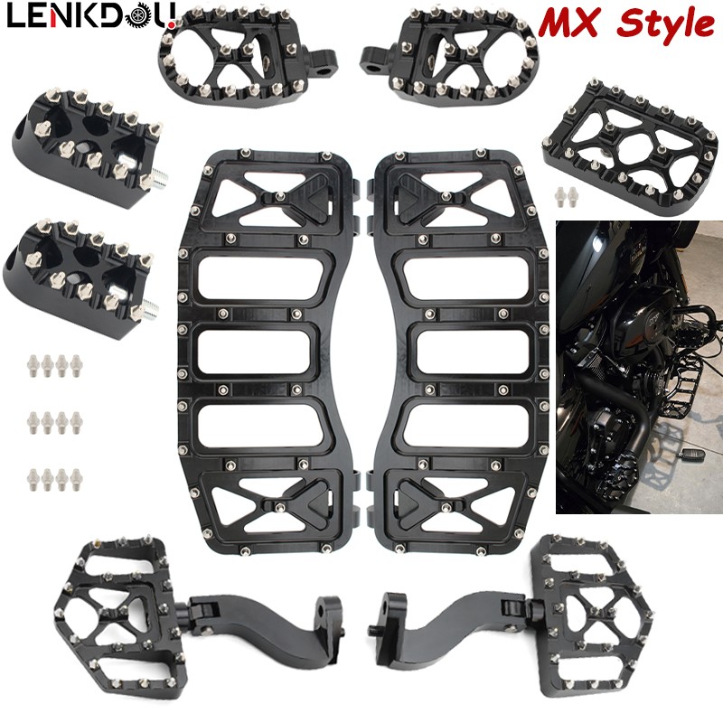 Floorboards MX Style Footpeg Shifter Peg Kit For Harley Touring Road King Glide Floorboards MX Style Footpeg Shifter Peg Kit For Harley Touring Road King Glide