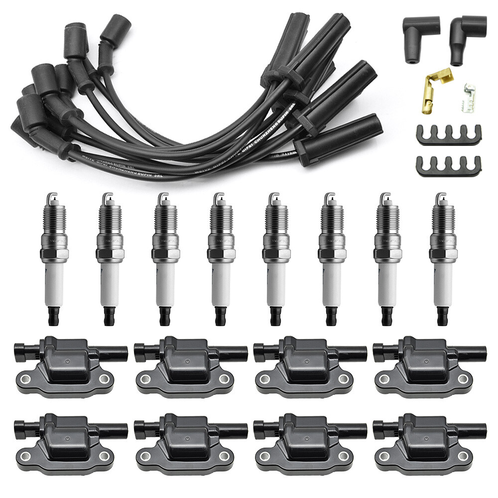 8 sets Performance KIT 41-962 Spark Plugs Ignition Coils Wire Set For Chevy