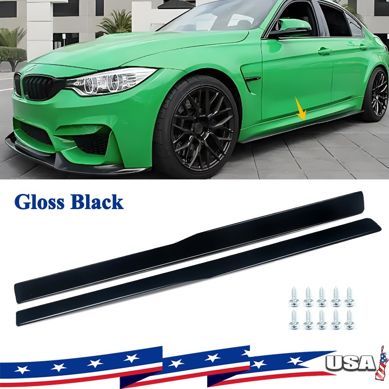 Gloss Black Side Skirt Extension PSM Style For BMW F82 F83 M4 F80 M3 2015-2020