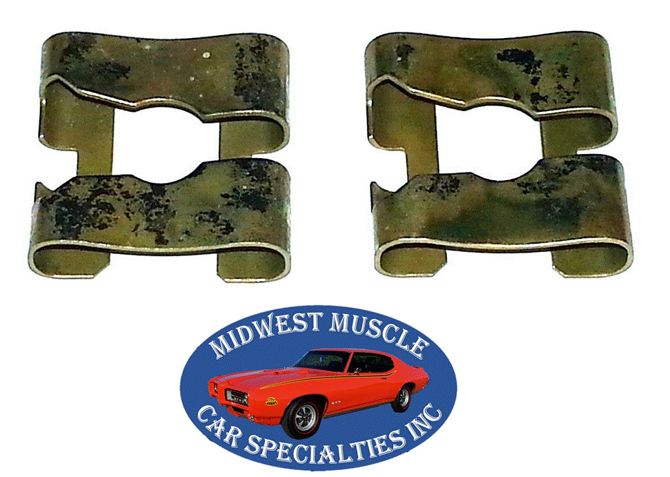 65-74 NOS Side Door Rear Quarter Window Glass Regulator Arm Retainer Clip 2pc GM